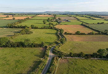 Oblique aerial view of surveyed rural land parcels