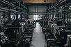 Precision machinery on a manufacturing production floor