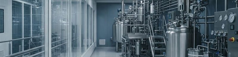 Stainless steel process vessels in a pharmaceutical cleanroom