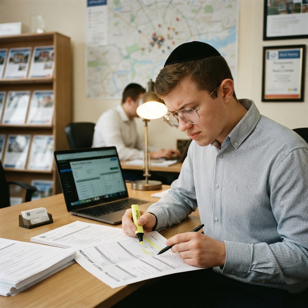 Photo: team member reviewing an application