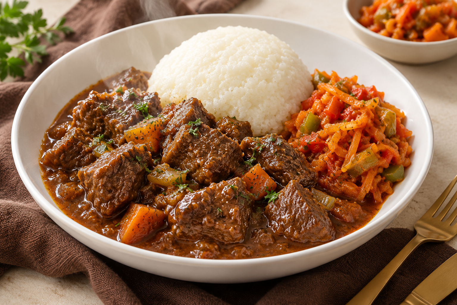 Hearty Beef Stew with Pap & Chakalaka