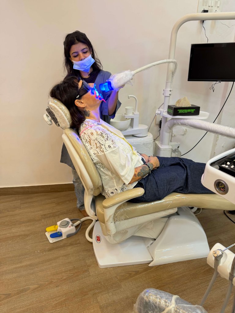 Teeth whitening procedure at Align And Shine Dental Clinic