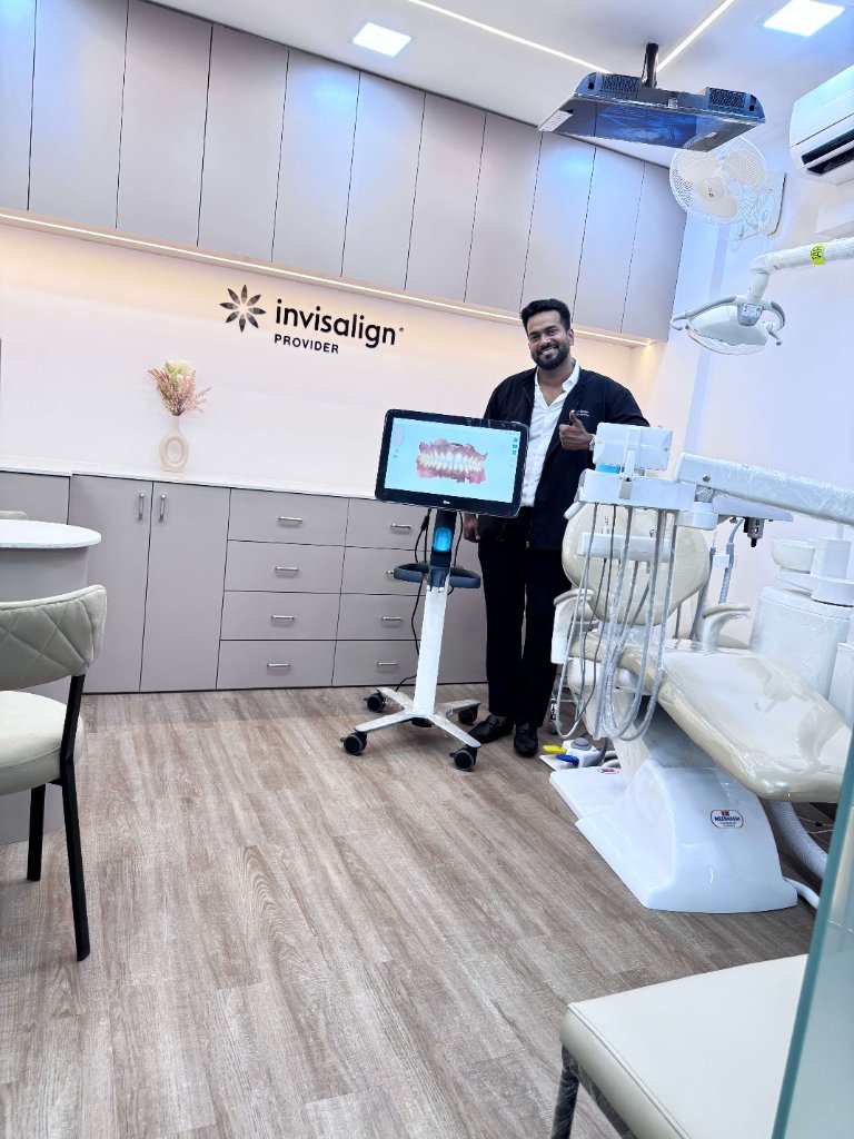 Dr. Akram in the Align And Shine Dental Clinic treatment room