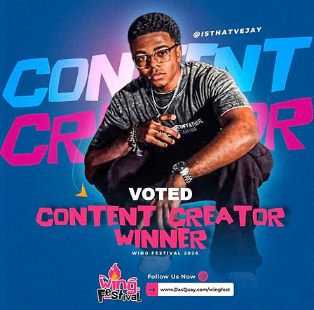 Vejay Meadows — Wing Fest 2026 Content Creator Winner