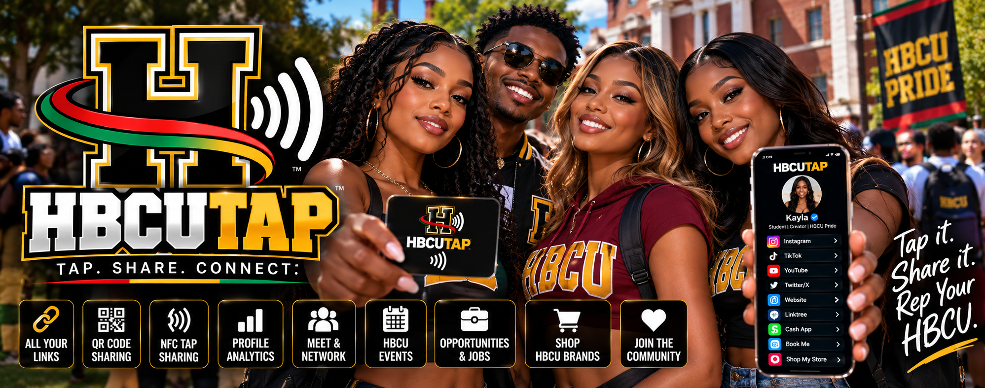 HBCUTAP, Tap. Share. Connect.