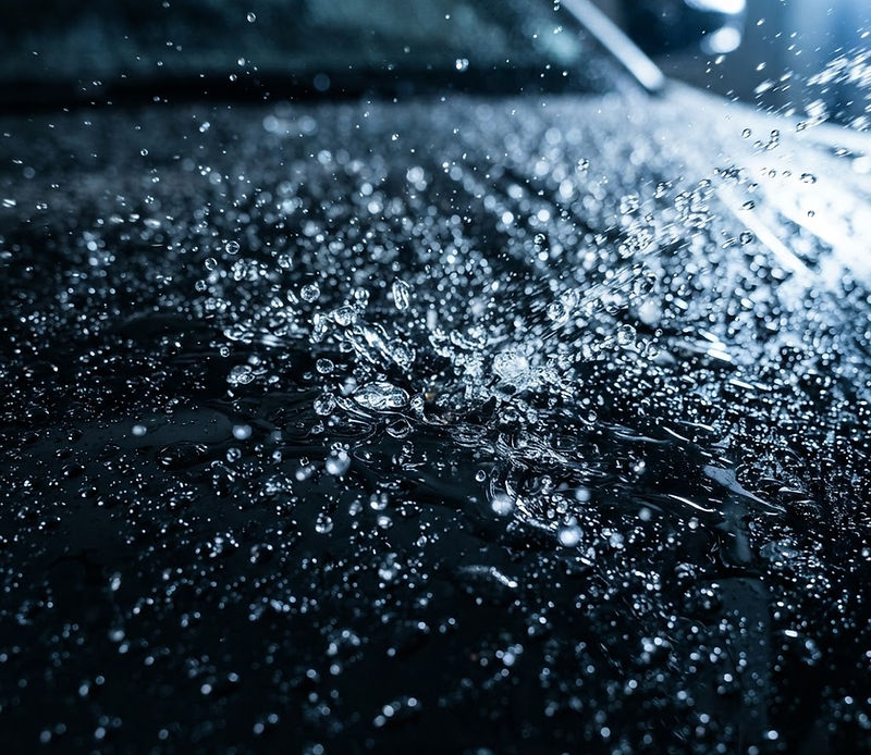Water droplets on a luxury car