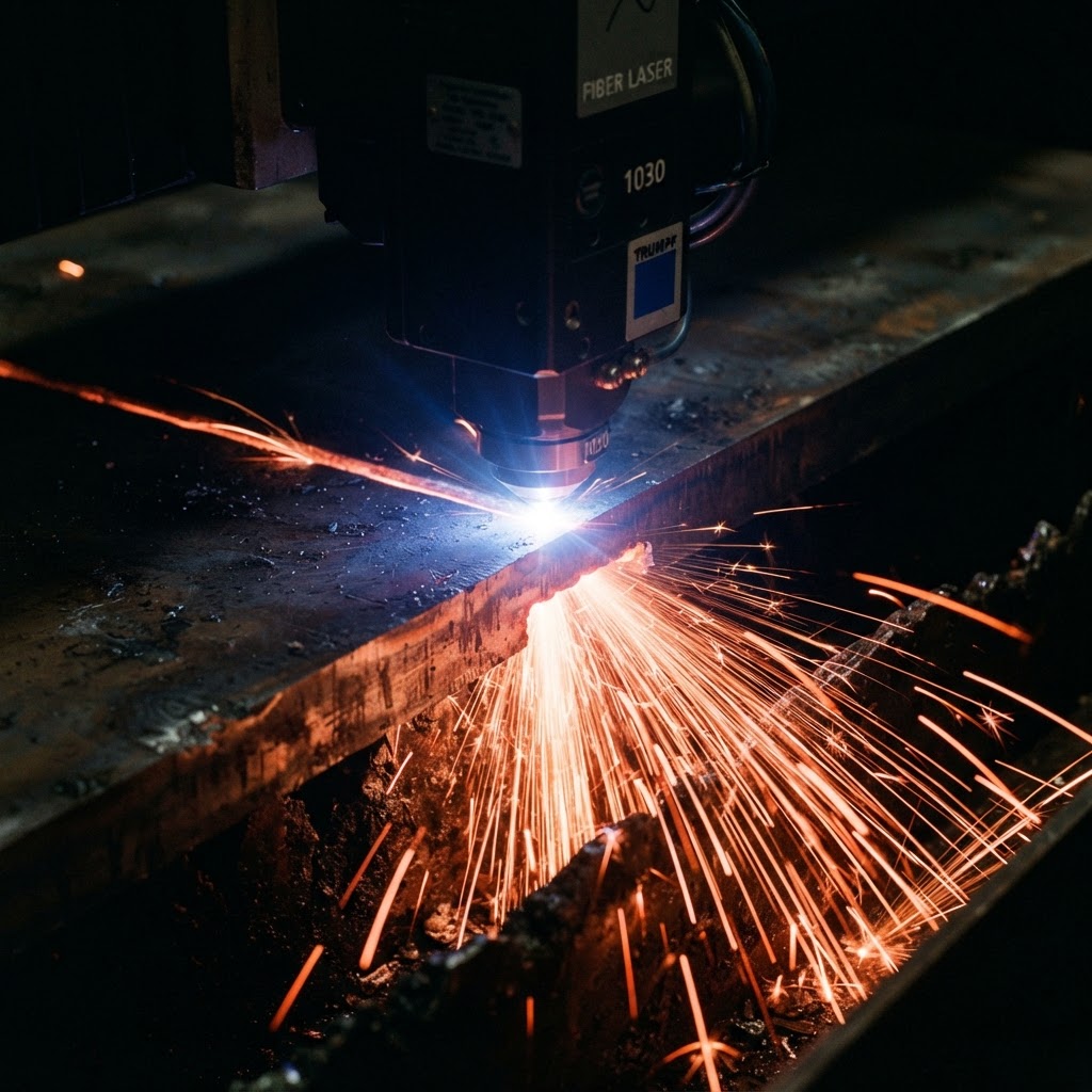 Fiber laser cutting steel