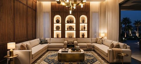 Walnut & white oak villa majlis