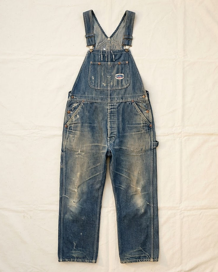 1960s Big Smith Hickory Stripe Overalls — view 1