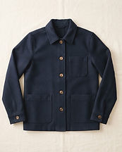 Navy Wool-Blend Chore Coat