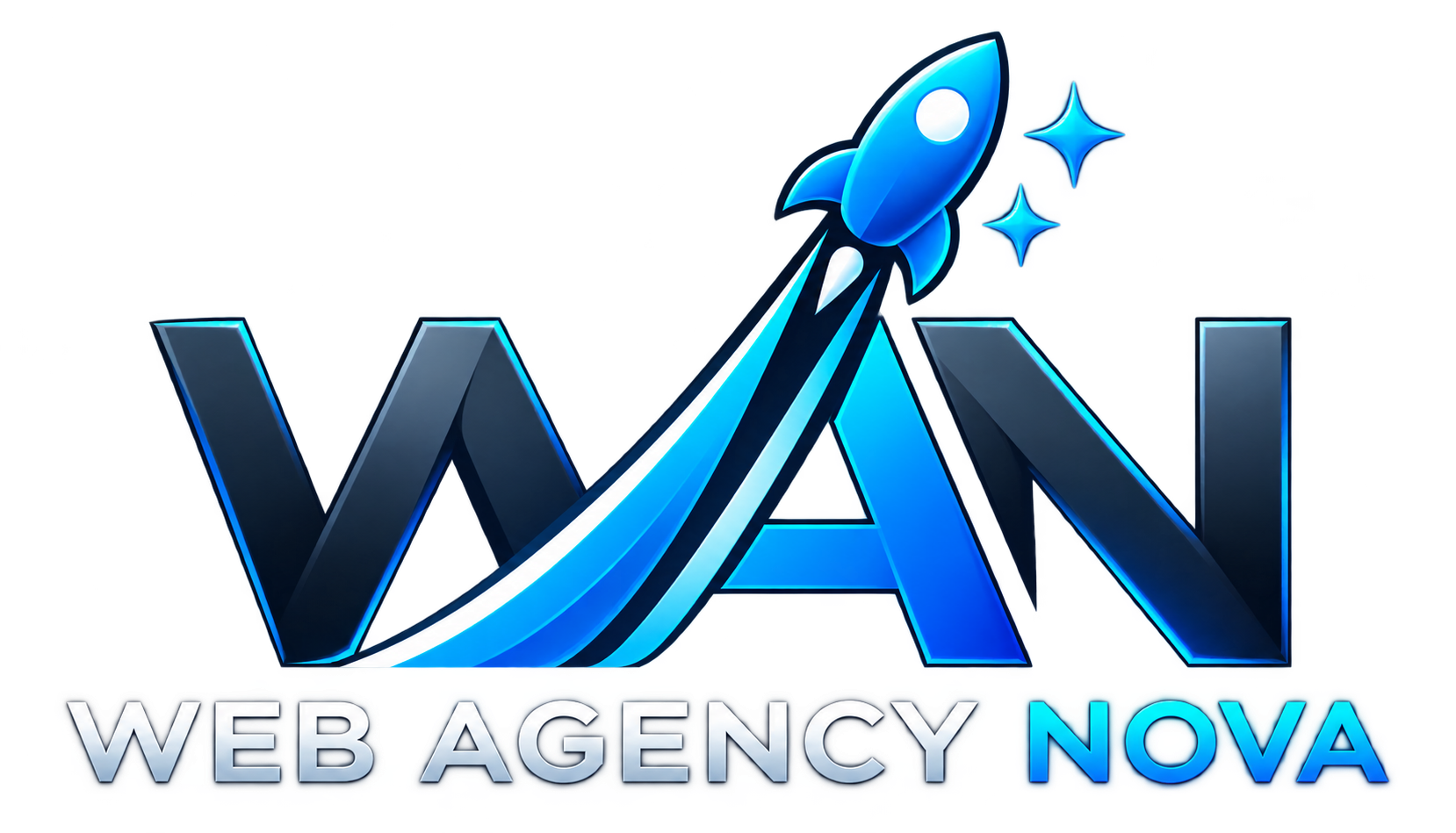 Web Agency Nova rocket launch logo