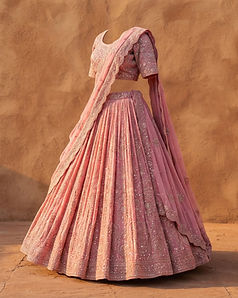 Georgette Embroidered Lehenga (Pink), product photo