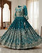 Mirror Work Anarkali Dress (Teal), worn or held by model