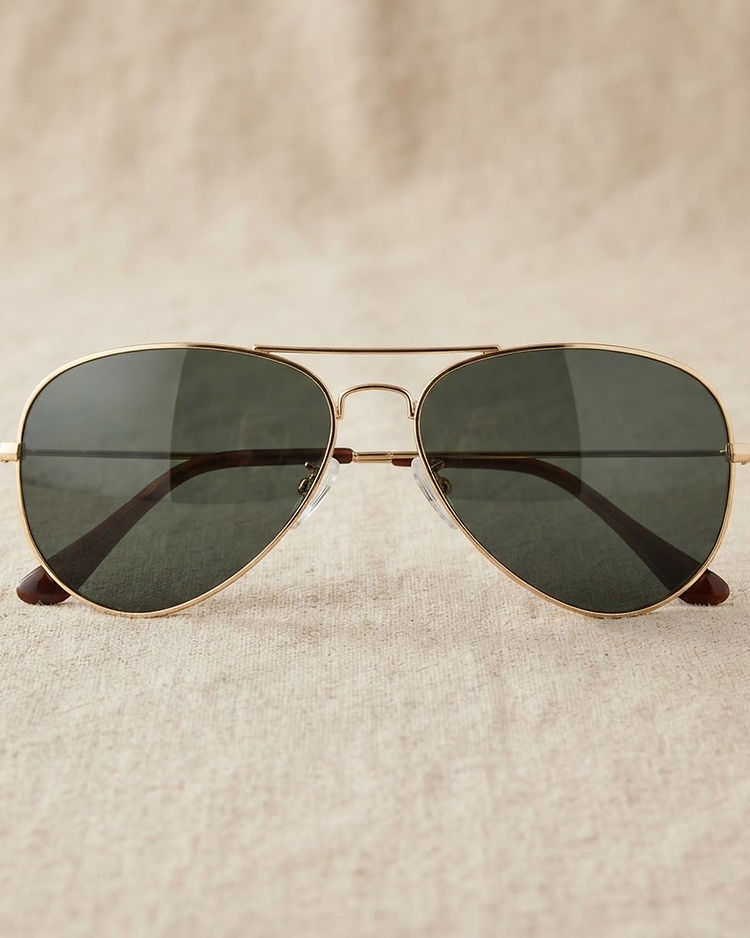 Aviator Sunglasses - Gold Frame (Gold), product photo