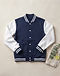 Varsity College Jacket (Navy/White), flat-lay view