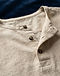 Linen Blend Henley Top (Beige), detail close-up