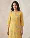 Floral Print Cotton Kurti (Yellow), lifestyle setting