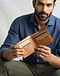 Leather Bifold Wallet - Tan (Tan), lifestyle setting