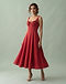 Sweetheart Neck Midi (Red), lifestyle setting