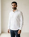 Dobby Weave Shirt - White (White), worn or held by model