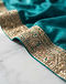 Border Embellished Dupatta - Teal (Teal), detail close-up