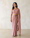 Elegant Chiffon Saree (Dusty Rose), worn or held by model
