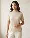 Silk-Blend Essential Tee (Champagne), worn or held by model
