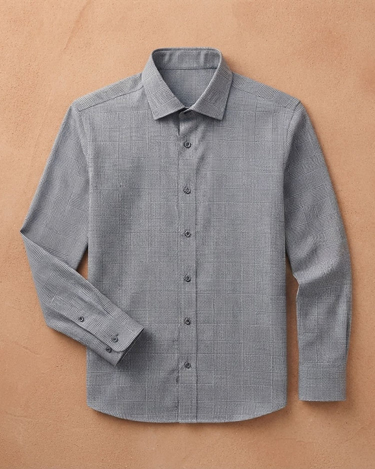Twill Check Shirt - Grey (Grey), product photo