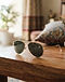 Aviator Sunglasses - Gold Frame (Gold), lifestyle setting