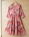 Floral Print Tiered Kurta (Pink), product photo