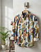 Printed Casual Shirt - Abstract (Multi), worn or held by model