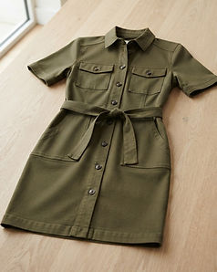 Utility Shirt Dress (Olive), product photo