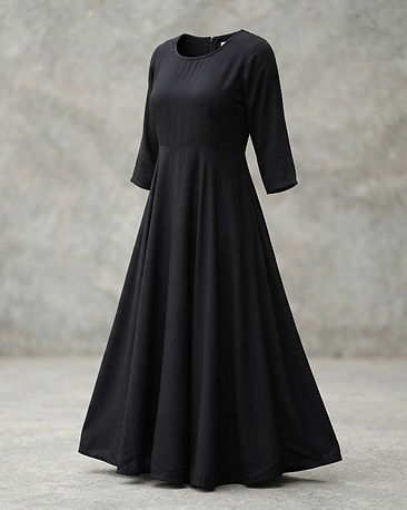 A-Line Rayon Anarkali (Black), product photo