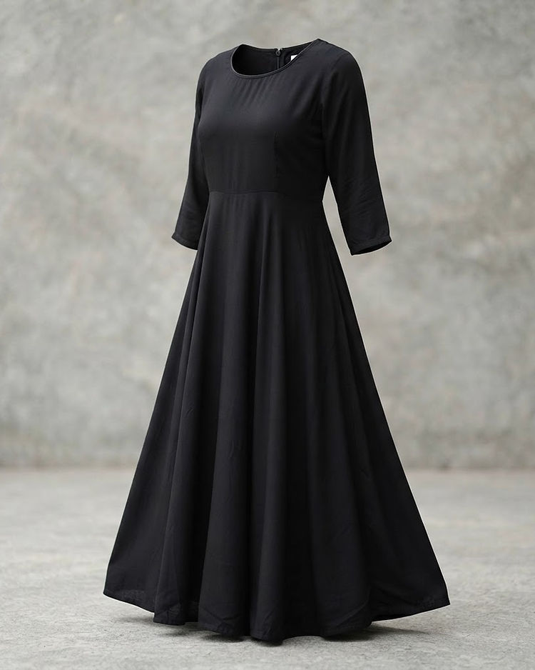 A-Line Rayon Anarkali (Black), product photo