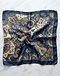 Silk Patterned Scarf - Navy (Navy), flat-lay view