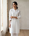 Embroidered Cotton Kurta - White (White), worn or held by model