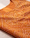 Bandhani Print Rayon Kurti (Orange), detail close-up