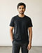 Classic Crew Neck Tee - Midnight Black (Black), worn or held by model