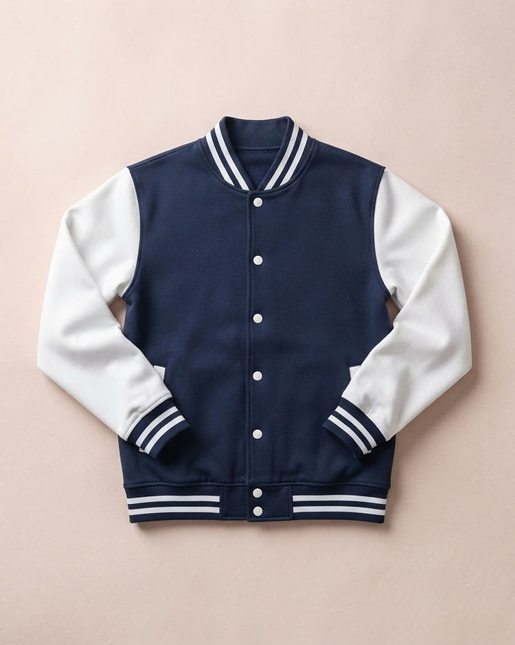 Varsity College Jacket (Navy/White), product photo