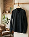 Mandarin Collar Shirt - Black (Black), lifestyle setting