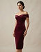 Velvet Evening Midi Dress (Wine), lifestyle setting