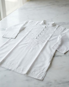 Embroidered Cotton Kurta - White (White), product photo