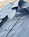 Solid Chambray Shirt - Blue (Blue), detail close-up
