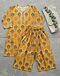 Ethnic Print Kurta with Palazzos (Yellow), flat-lay view