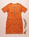 Bandhani Print Rayon Kurti (Orange), flat-lay view