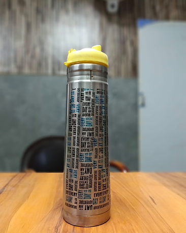 Photo of Adventure Print Stainless Steel Bottle - Silver