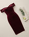 Velvet Evening Midi Dress (Wine), flat-lay view