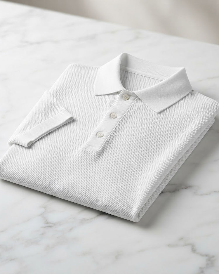 Breathable Mesh Polo - White (White), product photo