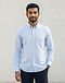 Oxford Striped Shirt - Light Blue (Light Blue), worn or held by model