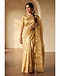 Chanderi Silk Saree with Border (Gold), worn or held by model